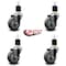 Service Caster 3.5'' Gray Poly Wheel Swivel 1-7/8'' Expanding Stem Caster Set, 4PK SCC-EX20S3514-PPUB-178-4 - alternate 2